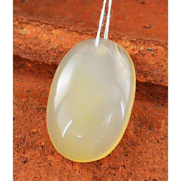 gemsmore:Amazing Oval Shape Yellow Onyx Untreated Drilled Loose Gemstone