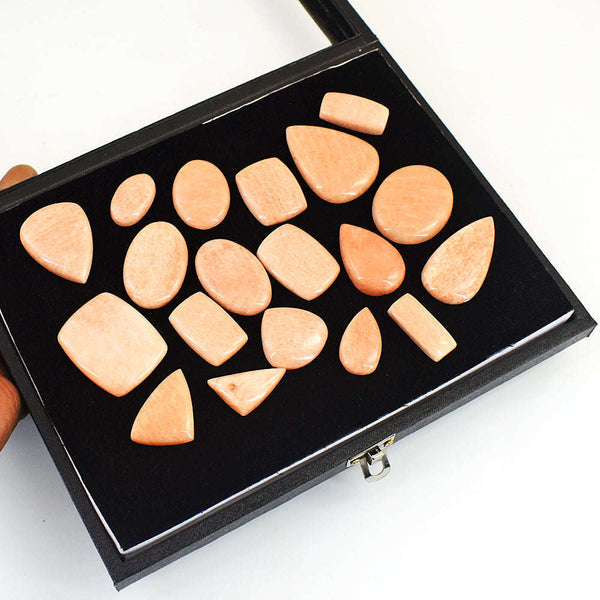 gemsmore:Amazing Peach Moonstone Untreated Gemstone Cabochon Lot