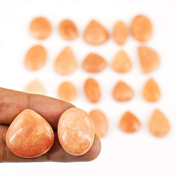 gemsmore:Amazing Peach Moonstone Untreated Gemstone Cabochon Lot