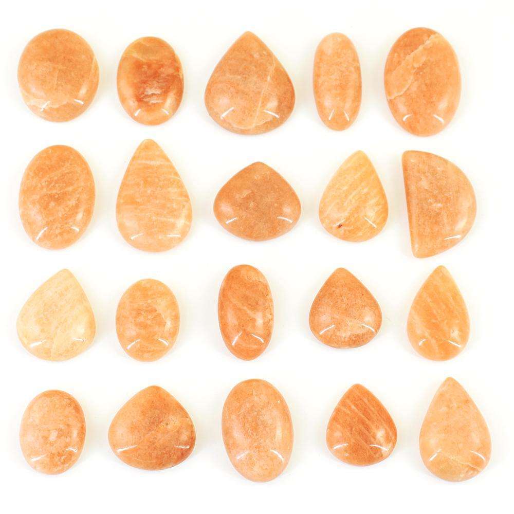 gemsmore:Amazing Peach Moonstone Untreated Gemstone Cabochon Lot