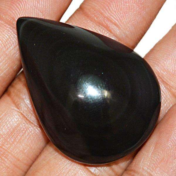 gemsmore:Amazing Pear Shape Black Spinel Loose Gemstone