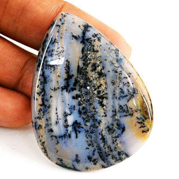 gemsmore:Amazing Pear Shape Dendrite Opal Untreated Loose Gemstone