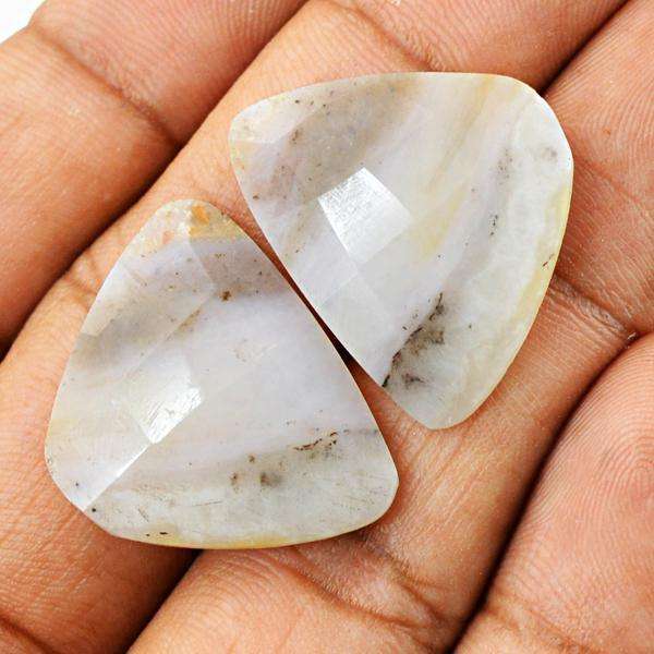 gemsmore:Amazing Pear Shape Faceted Pink Australian Opal Loose Gemstone Pair