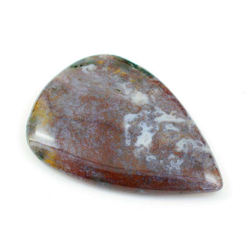 gemsmore:Amazing Pear Shape Moss Agate Untreated  Loose Gemstone