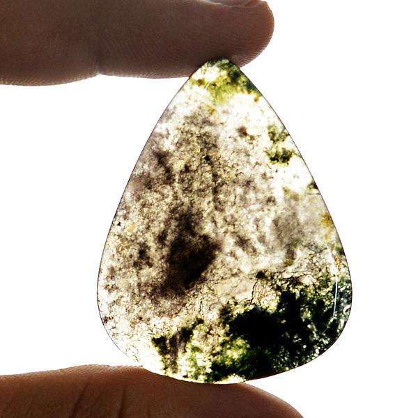 gemsmore:Amazing Pear Shape Moss Agate Untreated Loose Gemstone