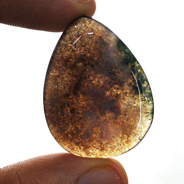 gemsmore:Amazing Pear Shape Multicolor Moss Agate Loose Gemstone