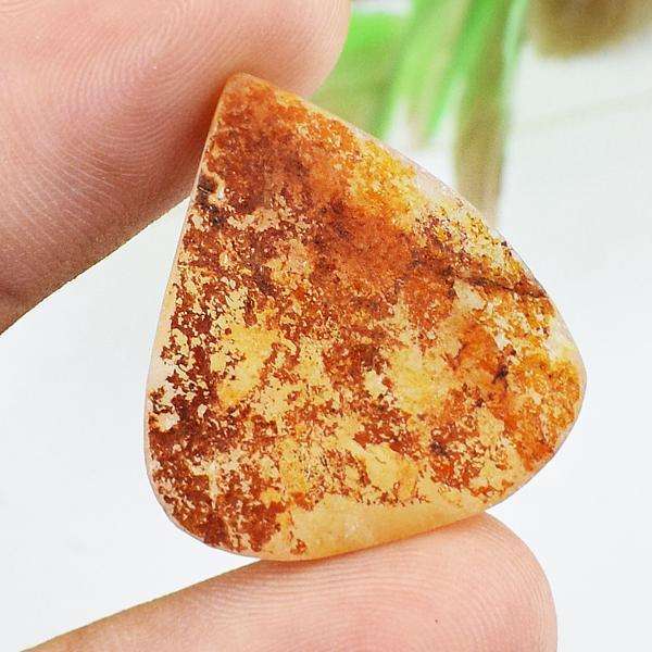 gemsmore:Amazing Pear Shape Orange Aventurine Druzy Untreated Loose Gemstone