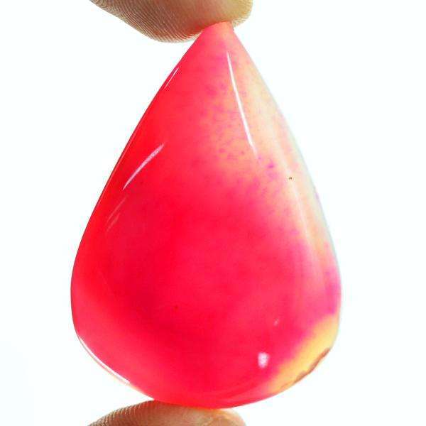 gemsmore:Amazing Pear Shape Pink Onyx Loose Gemstone