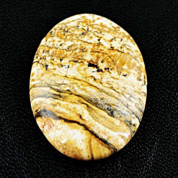 gemsmore:Amazing Picture Jasper Oval Shape Untreated Loose Gemstone