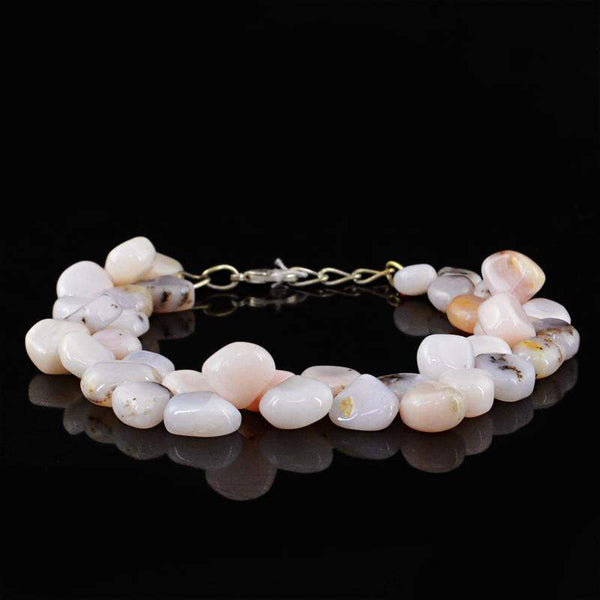 gemsmore:Amazing Pink Australian Opal Bracelet Natural Pear Shape Beads