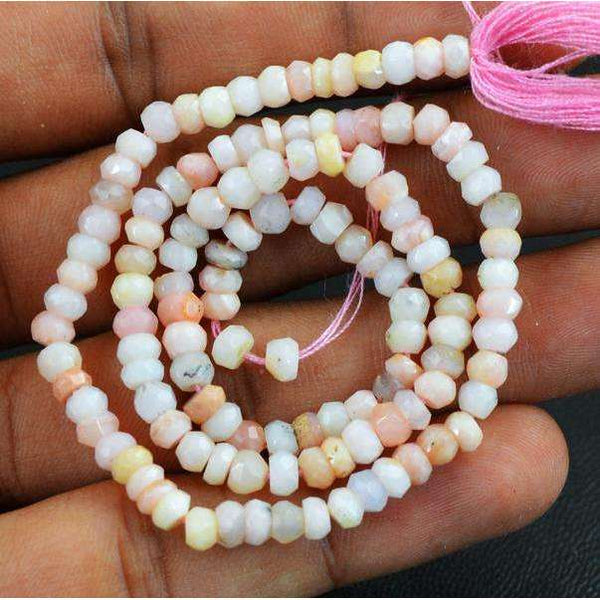 gemsmore:Amazing Pink Australian Opal Round Shape Faceted Drilled Beads Strand