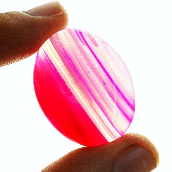 gemsmore:Amazing Pink Onyx Oval Shape Untreated Loose Gemstone