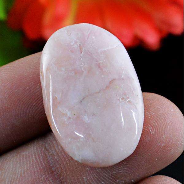 gemsmore:Amazing Pink Opal Oval Shape Untreated Loose Gemstone