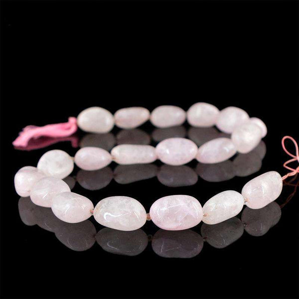 gemsmore:Amazing Pink Rose Quartz Beads Strand Natural Unheated