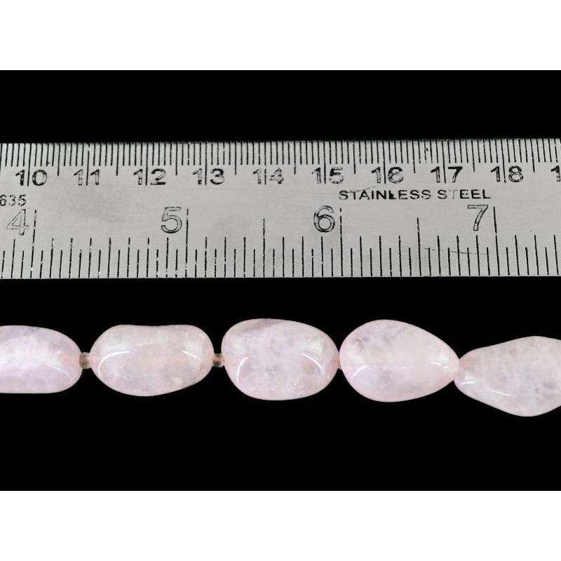 gemsmore:Amazing Pink Rose Quartz Beads Strand Natural Unheated