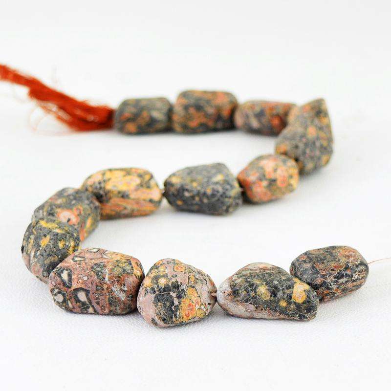 gemsmore:Amazing Poppy Jasper Beads Strand Natural Drilled