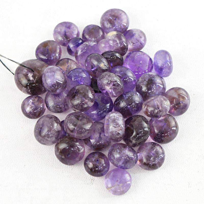 gemsmore:Amazing Purple Amethyst Beads Lot Natural Round Shape Drilled