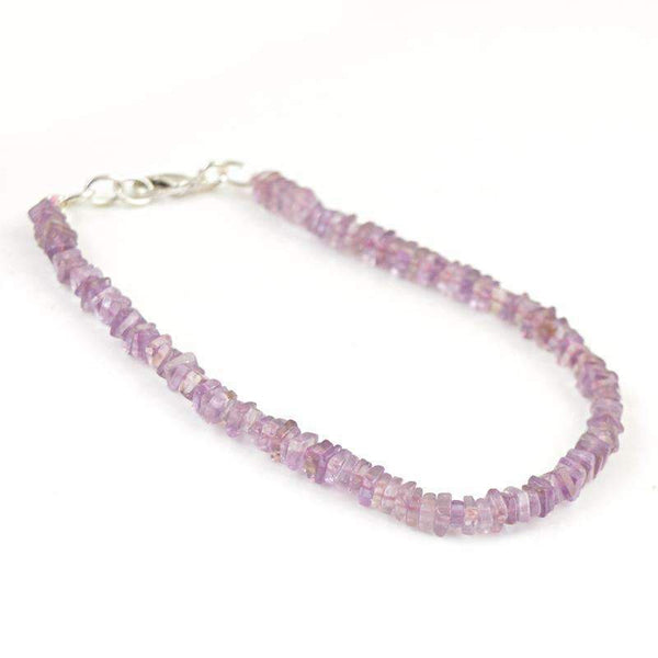 gemsmore:Amazing Purple Amethyst Bracelet Natural Untreated Beads