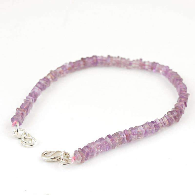gemsmore:Amazing Purple Amethyst Bracelet Natural Untreated Beads