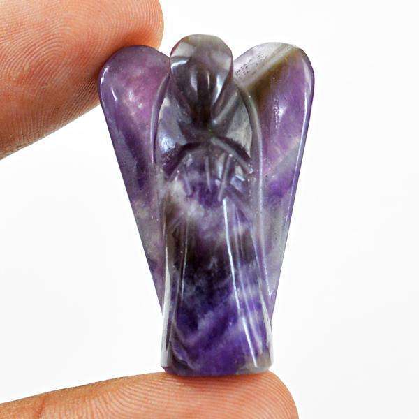 gemsmore:Amazing Purple Amethyst Carved Healing Angel Gemstone