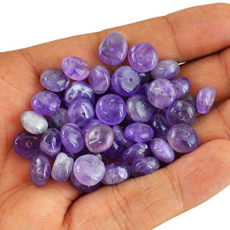 gemsmore:Amazing Purple Amethyst Drilled Wholesale Beads - Natural Round Shape