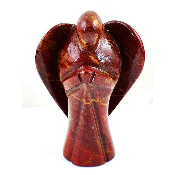 gemsmore:Amazing Red Jasper Carved Reiki Healing Angel