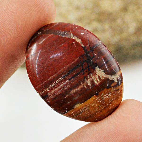 gemsmore:Amazing Red Mookaite Oval Shape Untreated Loose Gemstone