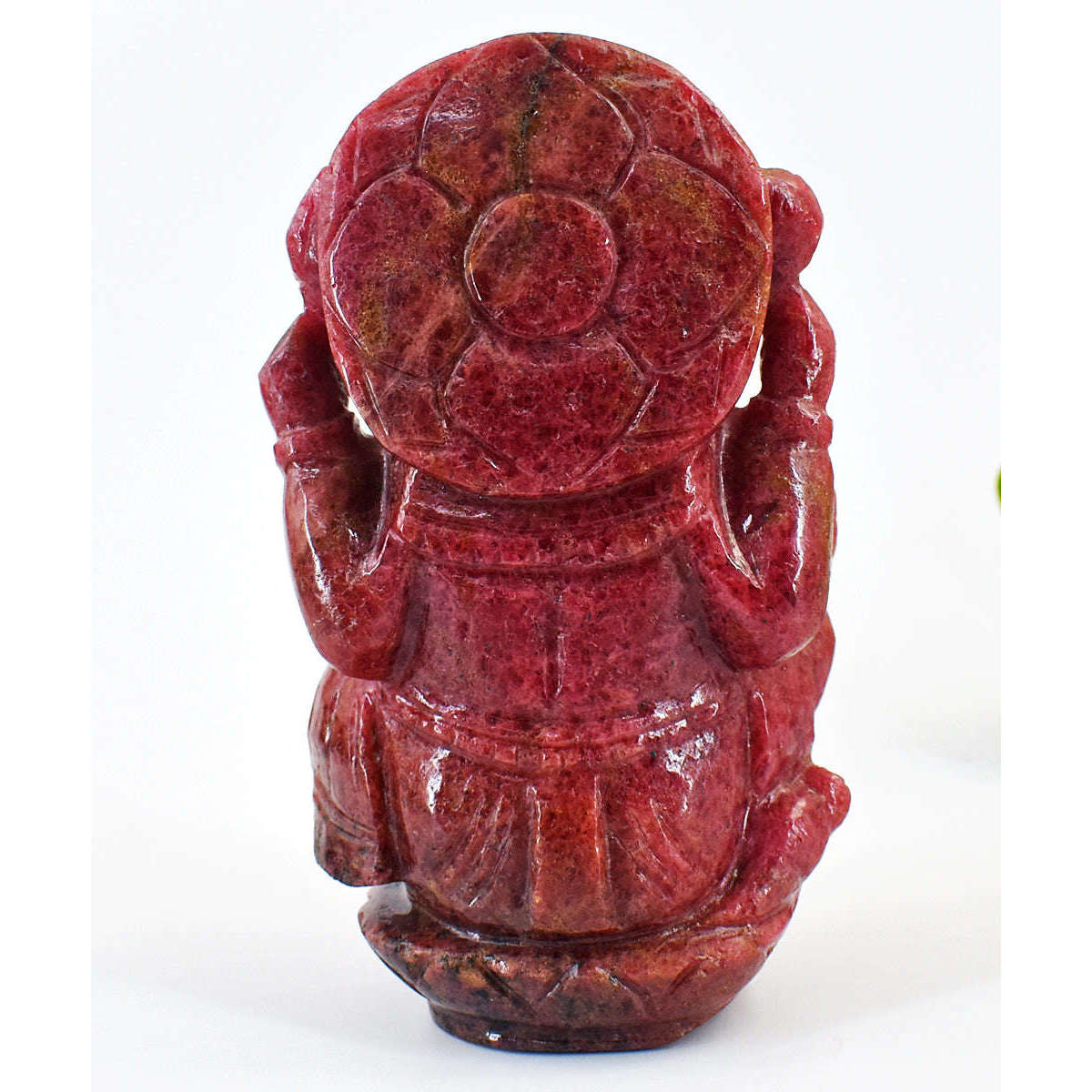 gemsmore:Amazing Rhodonite Hand Carved Genuine Crystal Gemstone Carving Lord Ganesha