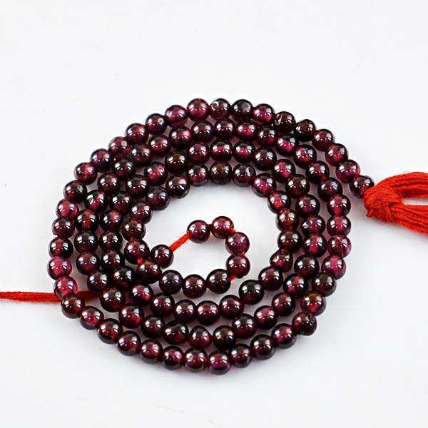 gemsmore:Amazing Round Shape Red Garnet Drilled Beads Strand