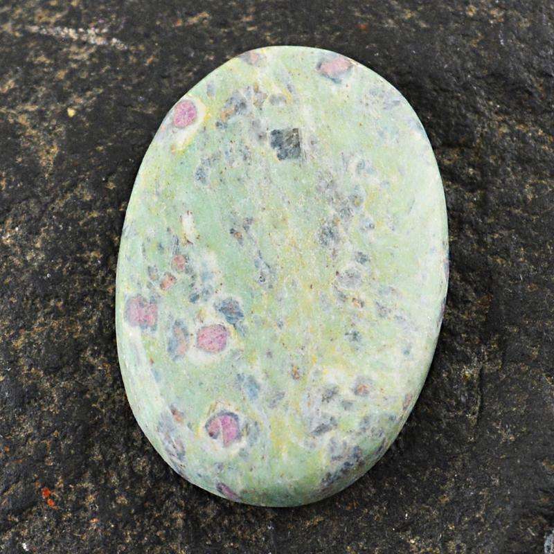 gemsmore:Amazing Ruby Zoisite Oval Shape Untreated Loose Gemstone