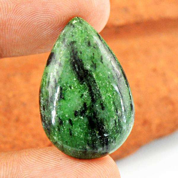 gemsmore:Amazing Ruby Zoisite Pear Shape Untreated Loose Gemstone