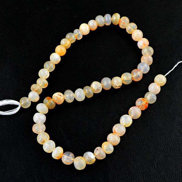 gemsmore:Amazing Rutile Quartz Drilled Beads Strand Natural Round Shape