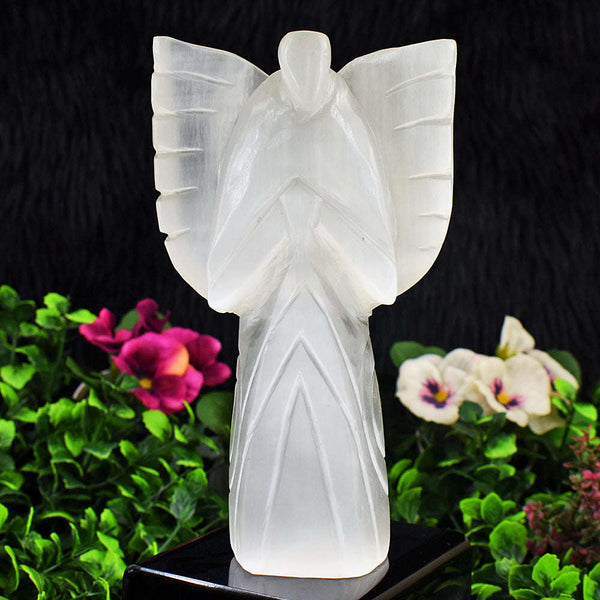 gemsmore:Amazing Selenite Hand Carved Healing Praying Angel