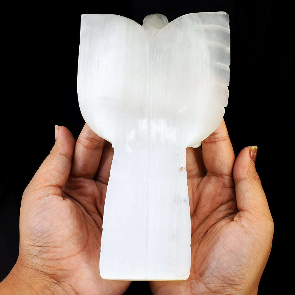 gemsmore:Amazing Selenite Hand Carved Healing Praying Angel