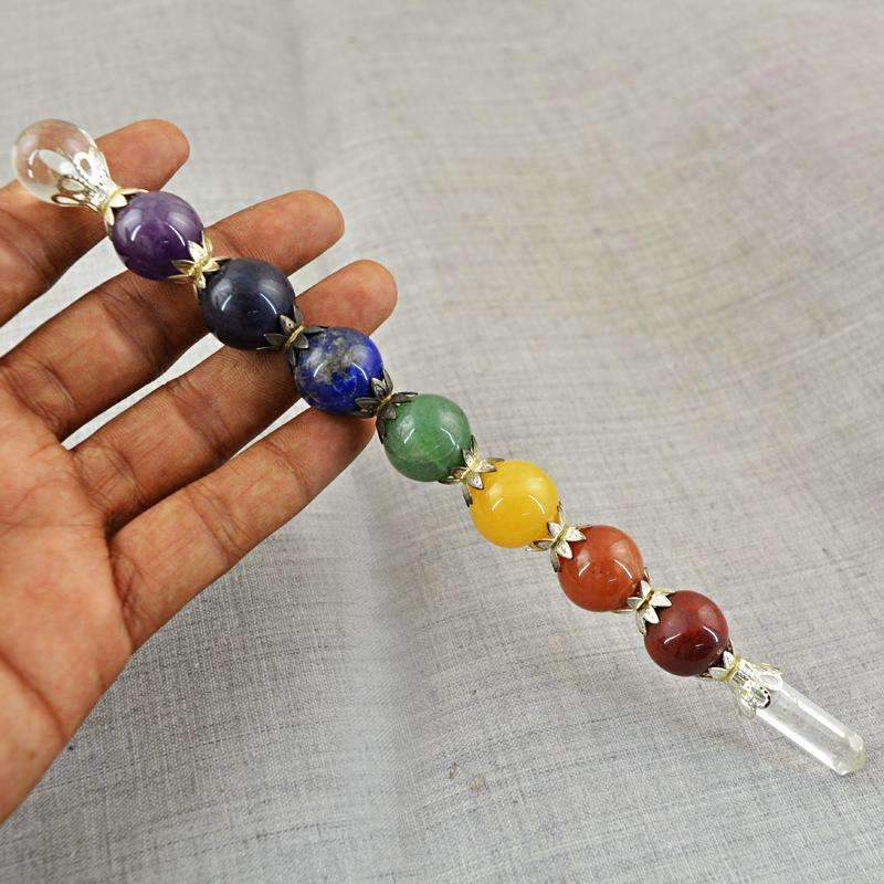 gemsmore:Amazing Seven Chakra Healing Point Pencil Natural Untreated