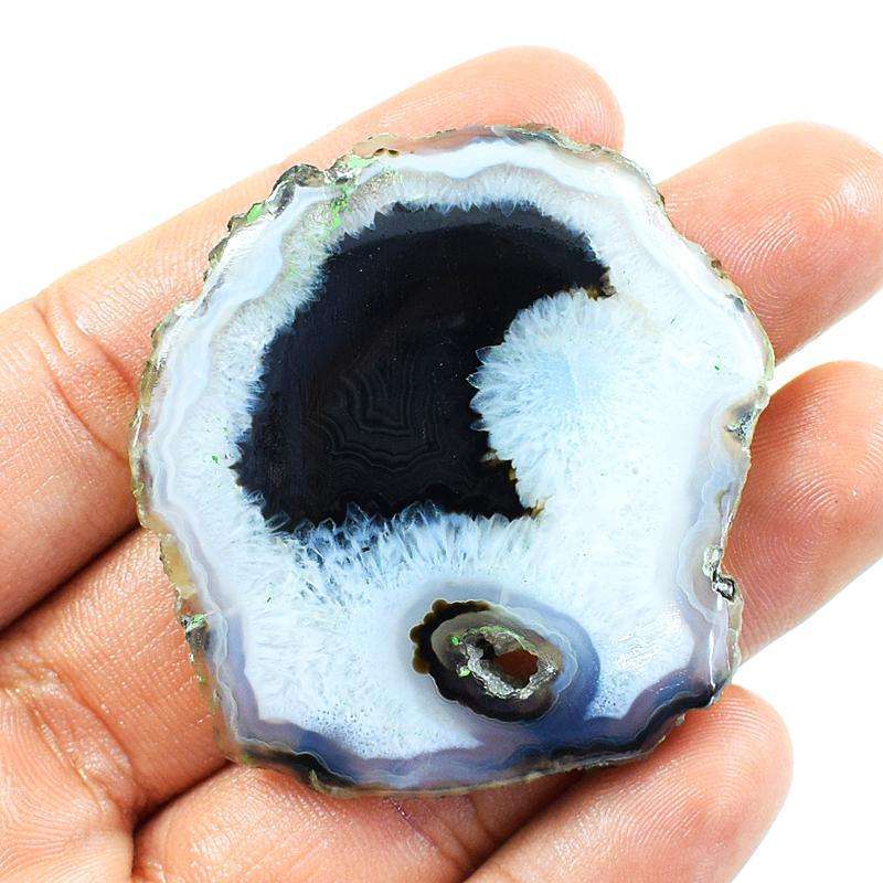 gemsmore:Amazing Slice Agate Druzy Untreated Loose Gemstone