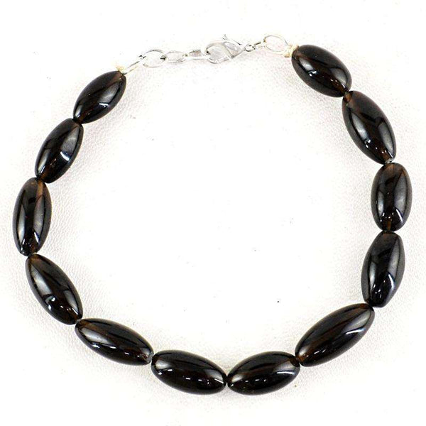 gemsmore:Amazing Smoky Quartz Beads Bracelet Natural Untreated