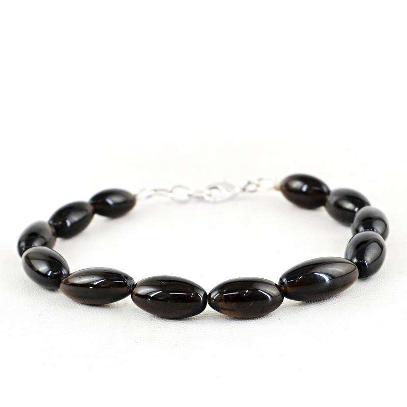 gemsmore:Amazing Smoky Quartz Beads Bracelet Natural Untreated