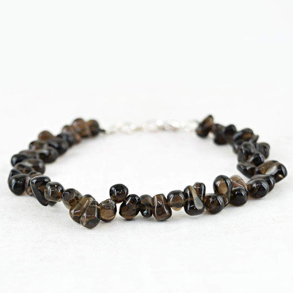 gemsmore:Amazing Smoky Quartz Bracelet Natural Tear Drop Beads