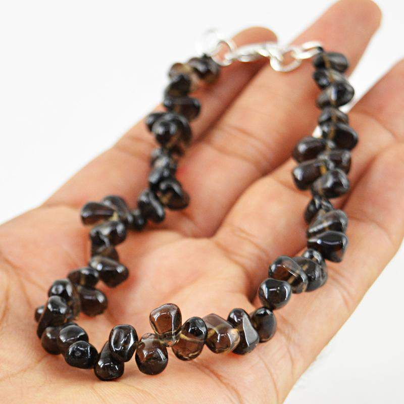 gemsmore:Amazing Smoky Quartz Bracelet Natural Tear Drop Beads