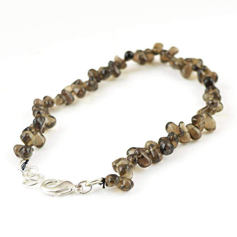 gemsmore:Amazing Smoky Quartz Bracelet Natural Tear Drop Beads