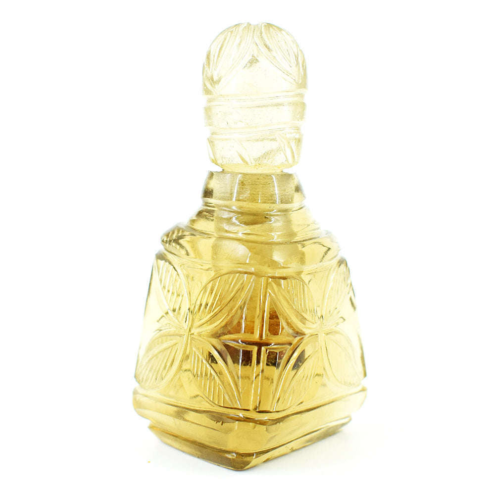 gemsmore:Amazing Smoky Quartz  Hand Carved Genuine Crystal Gemstone Carving Perfume Bottle