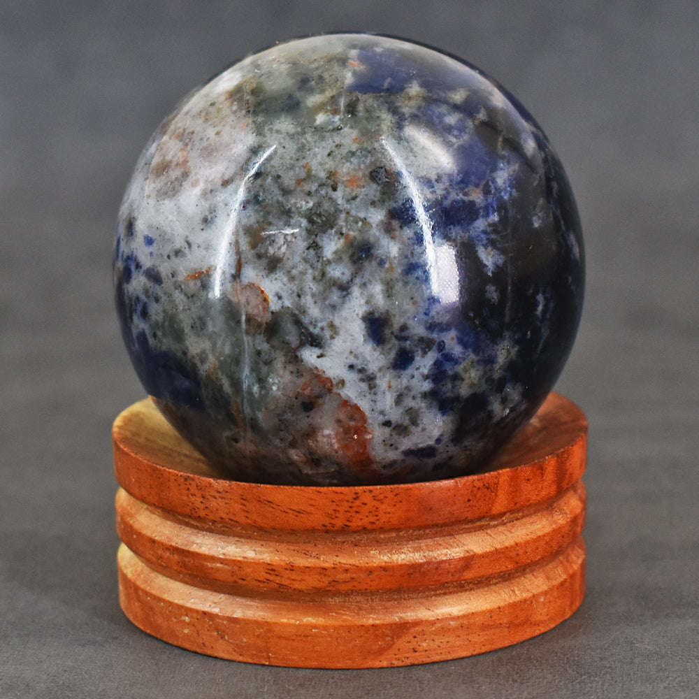 gemsmore:Amazing Sodalite Hand Carved Crystal Healing Sphere Gemstone