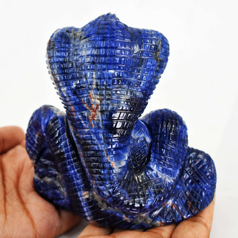 gemsmore:Amazing  Sodalite Hand Carved Genuine Crystal Gemstone Carving  Cobra