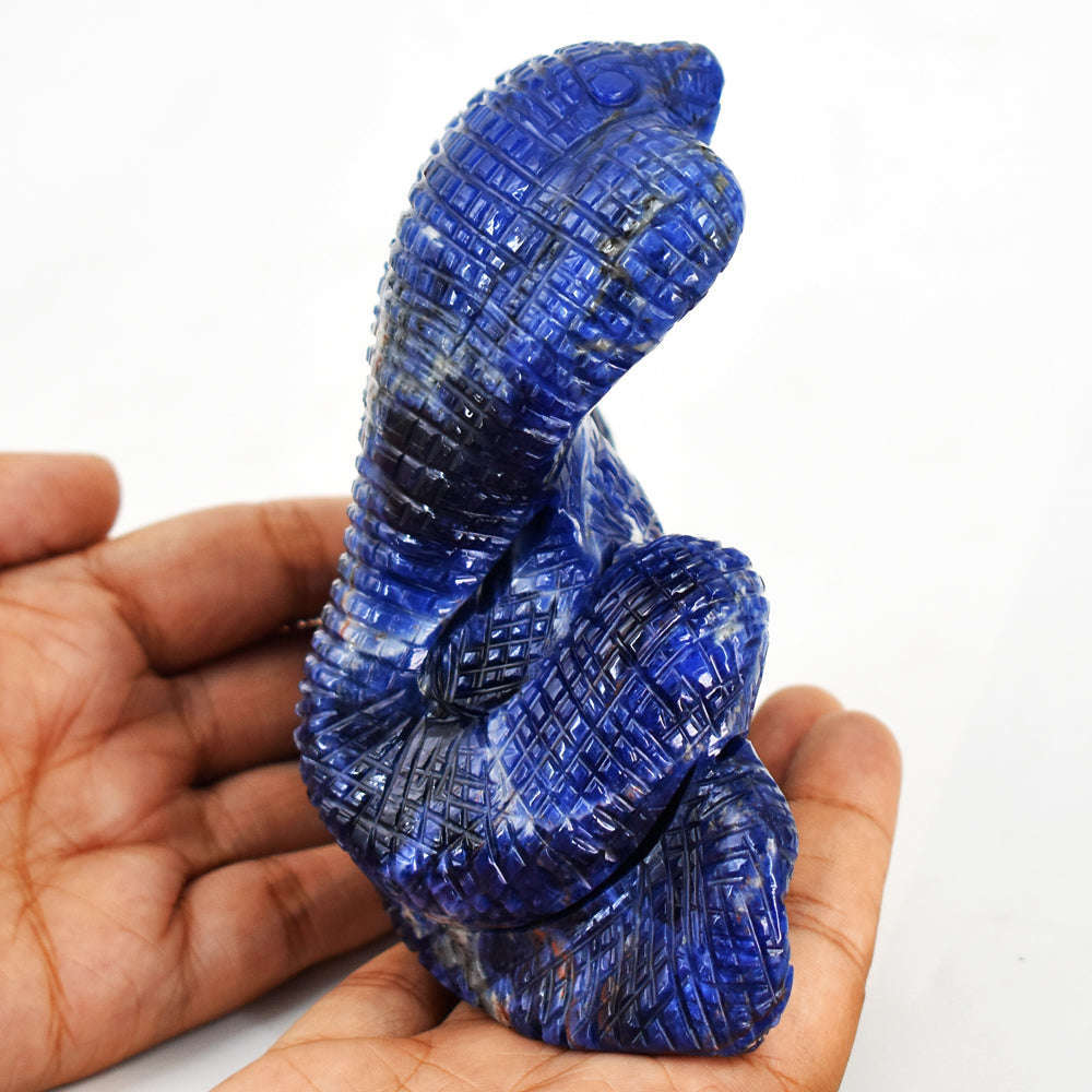 gemsmore:Amazing  Sodalite Hand Carved Genuine Crystal Gemstone Carving  Cobra