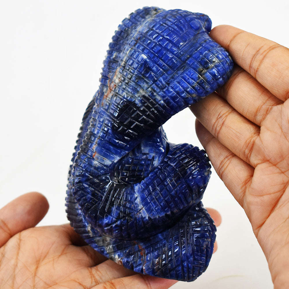gemsmore:Amazing  Sodalite Hand Carved Genuine Crystal Gemstone Carving  Cobra