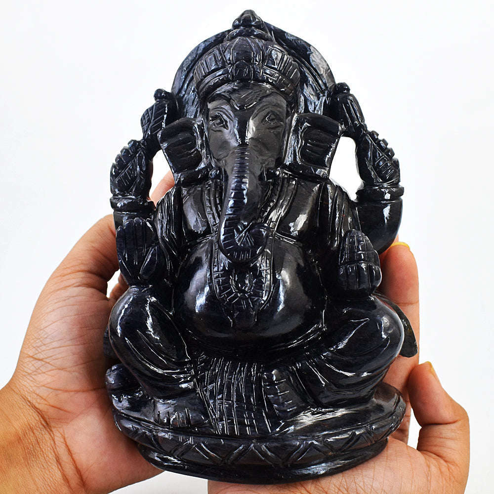 gemsmore:Amazing Spinel Hand Carved Genuine Crystal Gemstone Carving Lord Ganesha