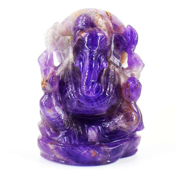 gemsmore:Amazing Super Seven Amethyst Hand Carved Lord Ganesha