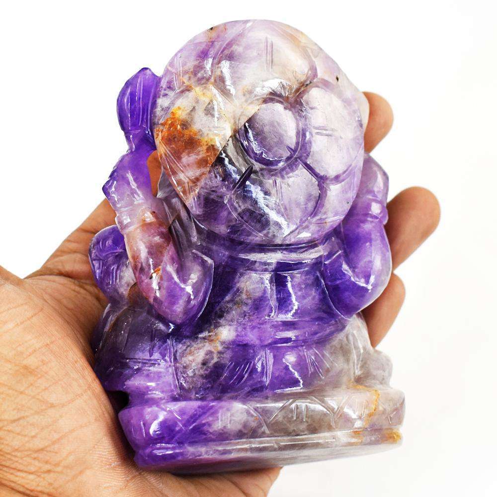 gemsmore:Amazing Super Seven Amethyst Hand Carved Lord Ganesha