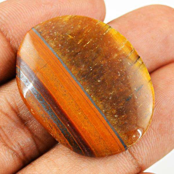 gemsmore:Amazing Tiger Eye Oval Shape Untreated Loose Gemstone